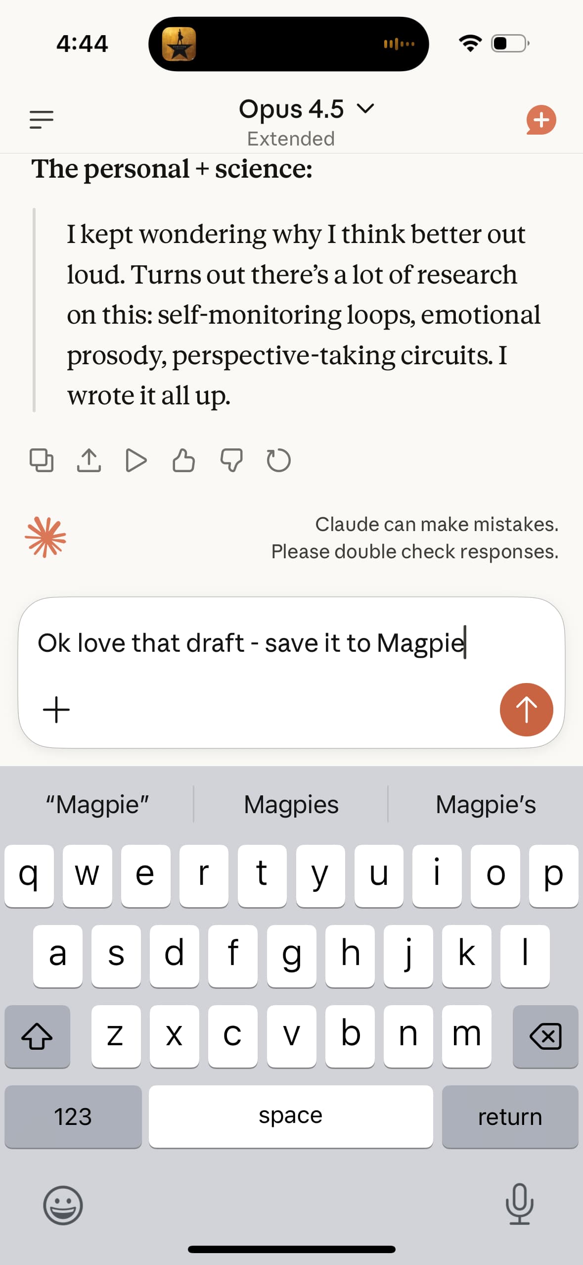 Saving an idea in Magpie